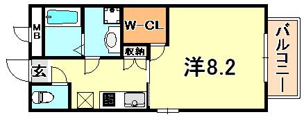 エミネンス魚崎(1K/2階)の間取り写真