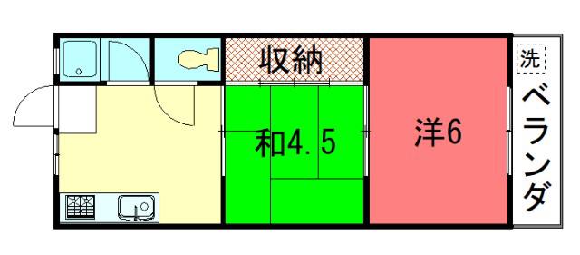 叡和ハイツ(2DK/2階)の間取り写真