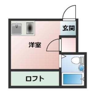 ラピュタ日野(ワンルーム/1階)の間取り写真
