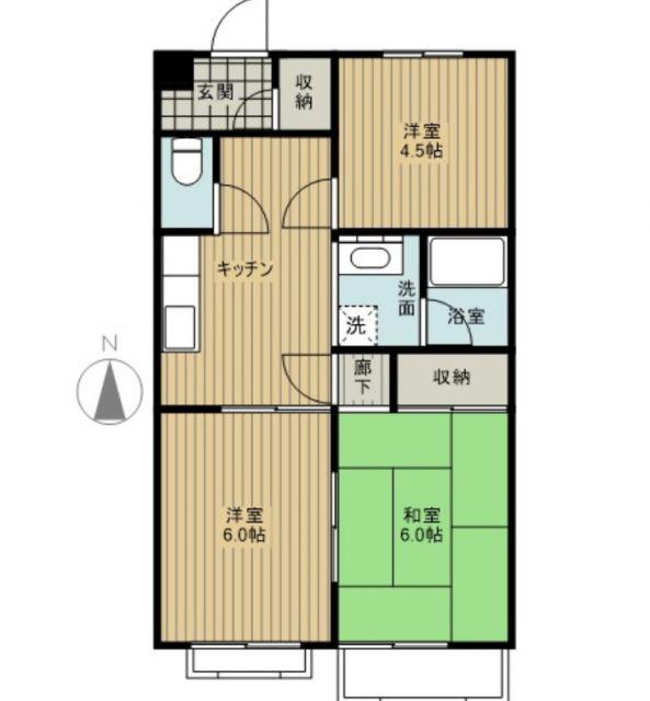 春日マンション(3DK/4階)の間取り写真
