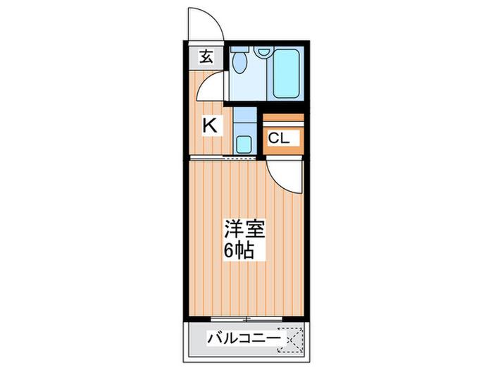 スカイハイツ石原(1K/3階)の間取り写真