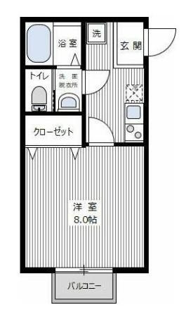 ミレニア草加住吉(1K/1階)の間取り写真