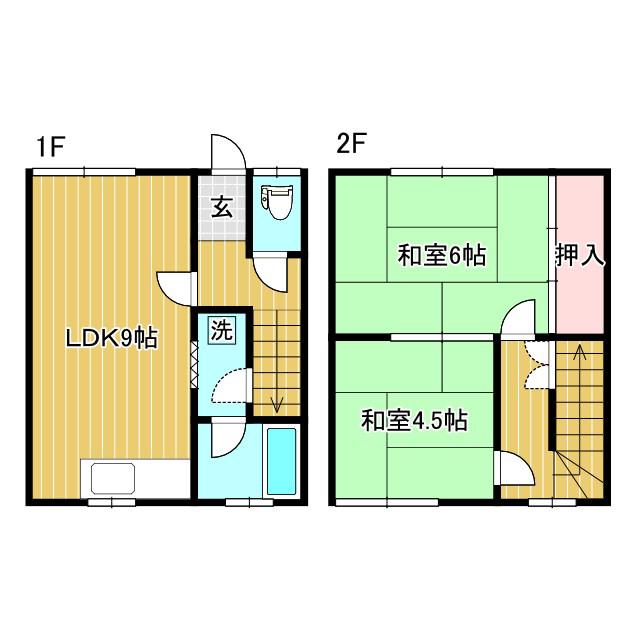 治水町アパート(2LDK/1階)の間取り写真