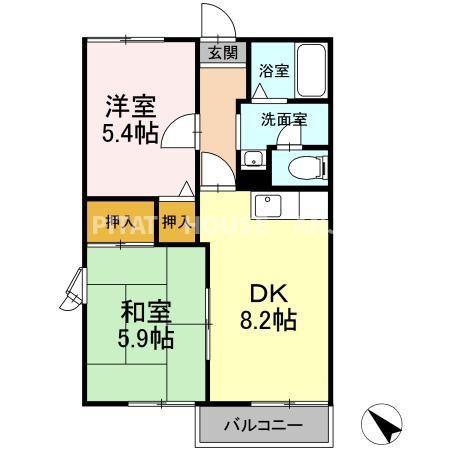 アペックスセフィラ(2DK/2階)の間取り写真