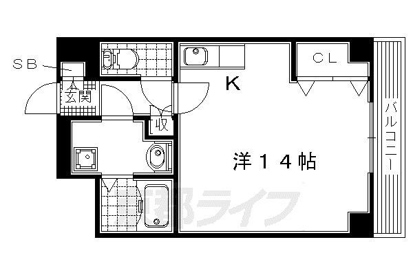 LA・VITAROSA 松栄(ワンルーム/4階)の間取り写真