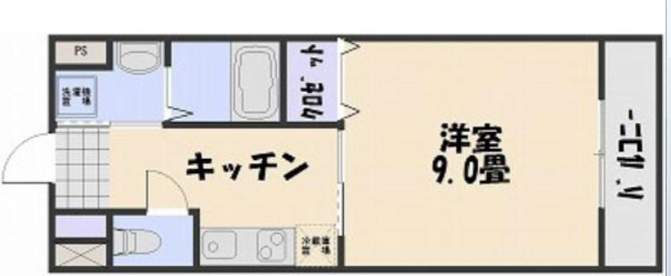 TYTハピネス(1K/2階)の間取り写真