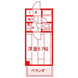 ウエストウインハイム(1K/3階)の間取り写真