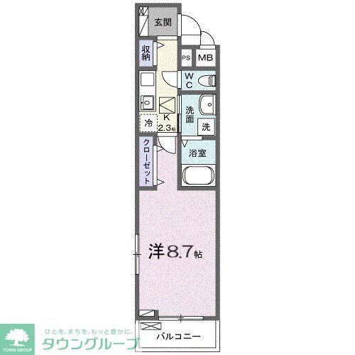 エルミタージュ(1K/1階)の間取り写真