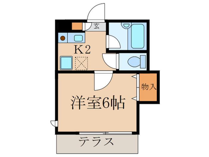 Mハウス(1K/1階)の間取り写真