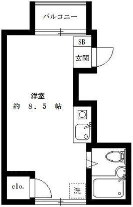 サンライズ吉原(ワンルーム/3階)の間取り写真