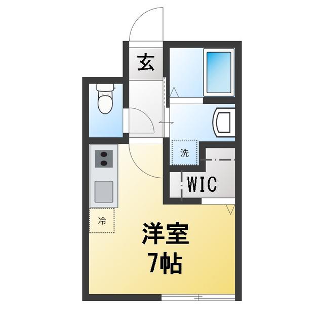 南矢名共同(ワンルーム/1階)の間取り写真