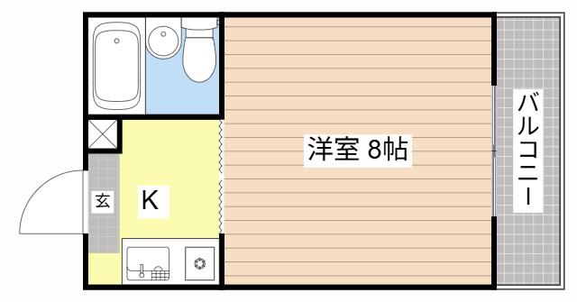 レーク山一(1K/3階)の間取り写真
