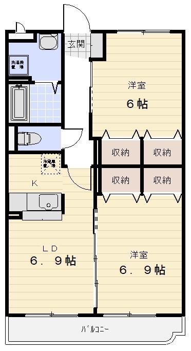 サンシャイン(2LDK/1階)の間取り写真