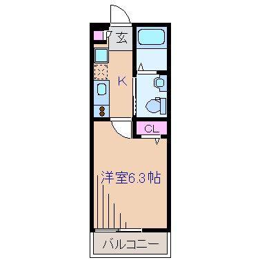 レガーロ菊名(1K/1階)の間取り写真