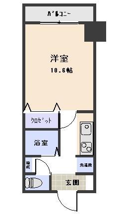 いよてつロフティ上一万(1K/12階)の間取り写真