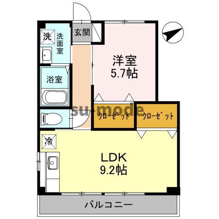 コーポラス(1LDK/2階)の間取り写真