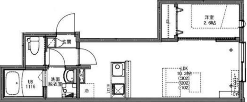 KEIAI RESIDENCE 西大宮II(1LDK/2階)の間取り写真