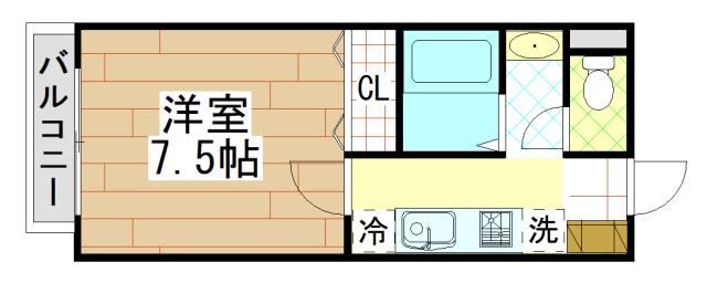 M-FLAT衣摺I(1K/1階)の間取り写真
