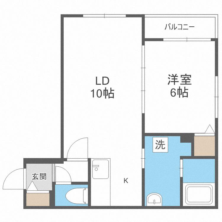 クラリス平岸II(1LDK/2階)の間取り写真