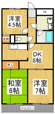 マルメゾン(3DK/5階)の間取り写真
