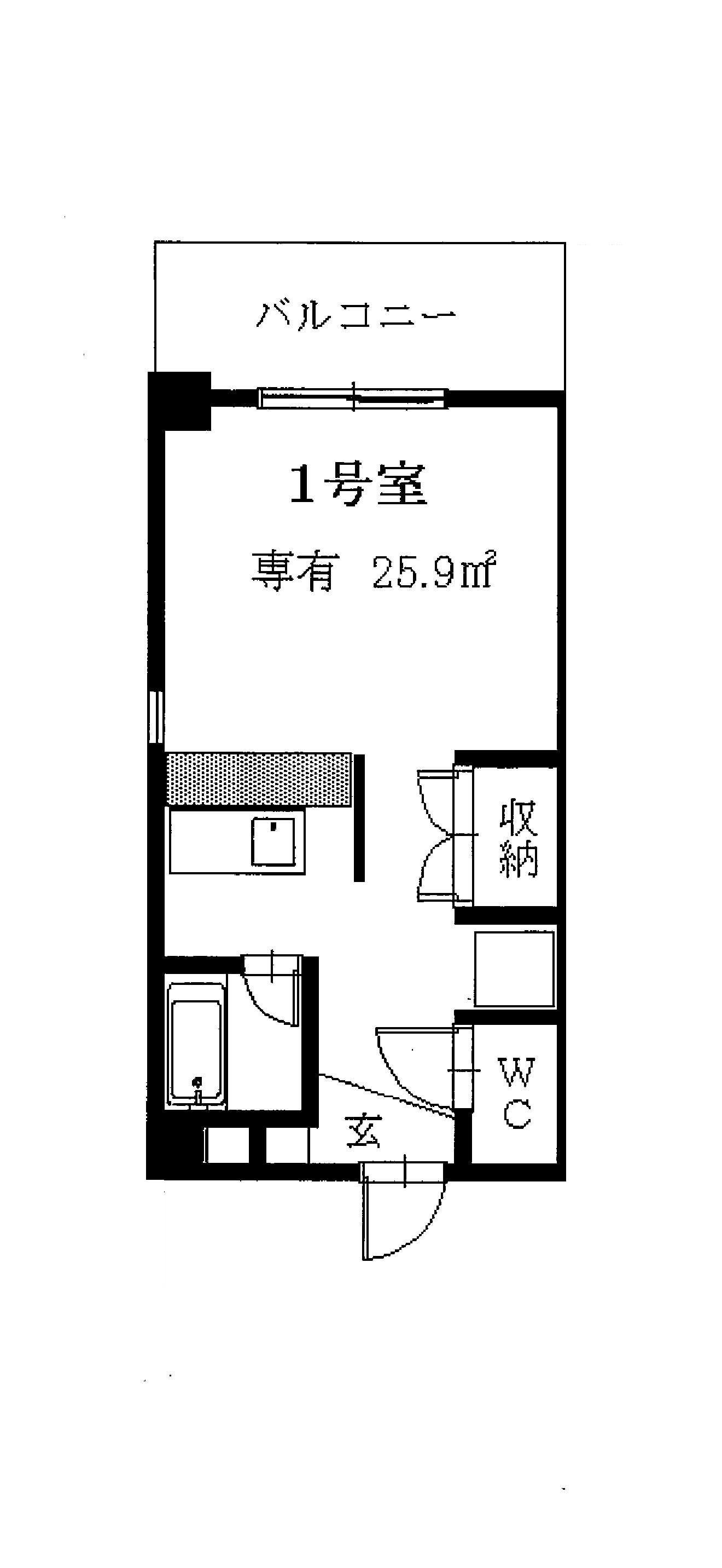 BEN松崎壱番館(ワンルーム/2階)の間取り写真