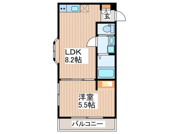 エスポワール(1LDK/1階)の間取り写真