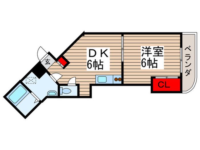 コーマス柏(1DK/4階)の間取り写真