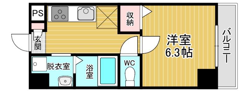 千葉・住吉(1K/2階)の間取り写真