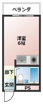 バローレ市之町(ワンルーム/4階)の間取り写真