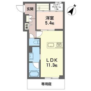 エトワールコート戸田公園(1LDK/1階)の間取り写真