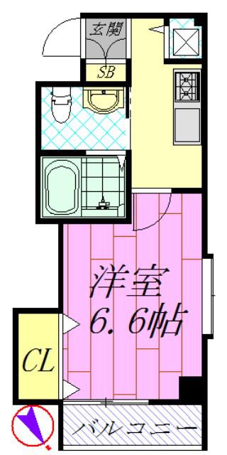 アルヴィータ(1K/1階)の間取り写真