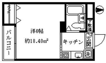 ライフピア新宿(1K/2階)の間取り写真