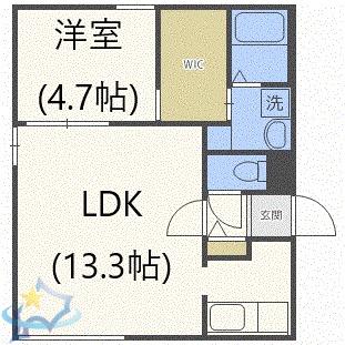 ART PARK Ⅰ(1LDK/1階)の間取り写真