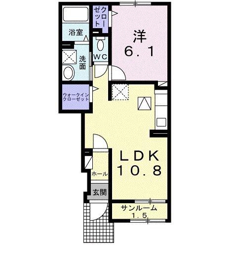 クレールプランドールIII(1LDK/1階)の間取り写真