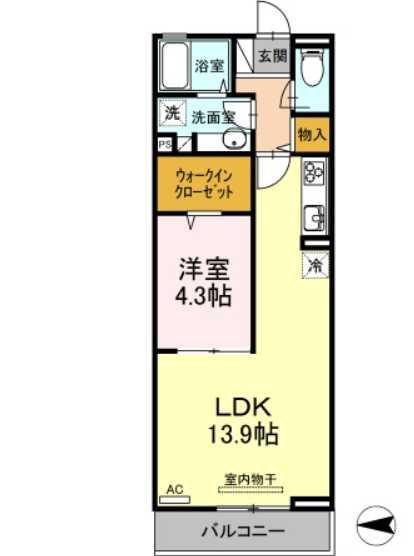 クレール・ケー(1LDK/3階)の間取り写真