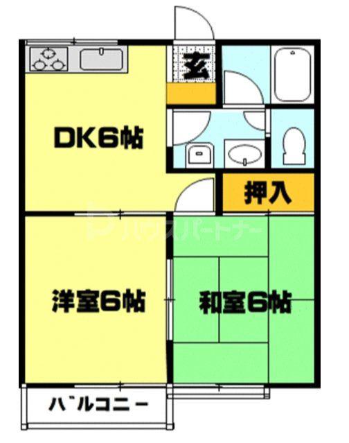 ベルエリス(2DK/1階)の間取り写真