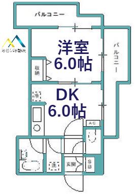 ローバー関内(1DK/7階)の間取り写真