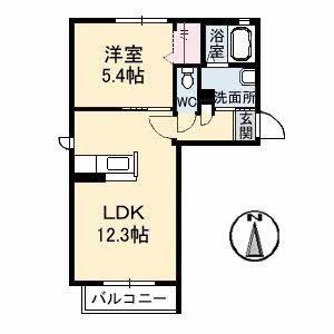 シャーメゾン桜(1LDK/2階)の間取り写真