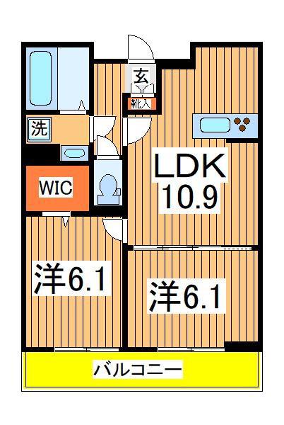 エスポワール(2LDK/1階)の間取り写真