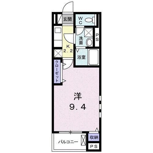 グレース湘南(1K/1階)の間取り写真