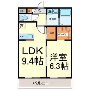 A・CITY常滑原松(1LDK/4階)の間取り写真