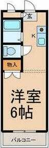 エステートピア西都賀(1K/2階)の間取り写真