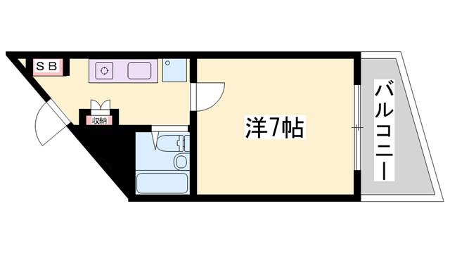 プレアール姫路山吹(1K/2階)の間取り写真