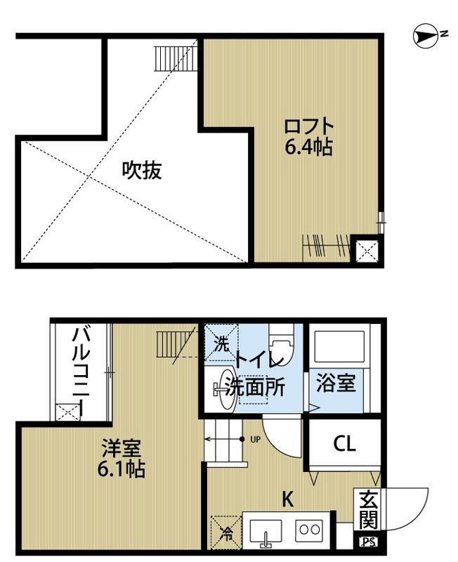 ウノ新松戸(ワンルーム/2階)の間取り写真