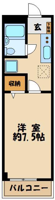 ハウスポートナルセ(1K/2階)の間取り写真