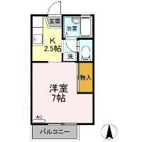 秀光ハウス(1K/2階)の間取り写真