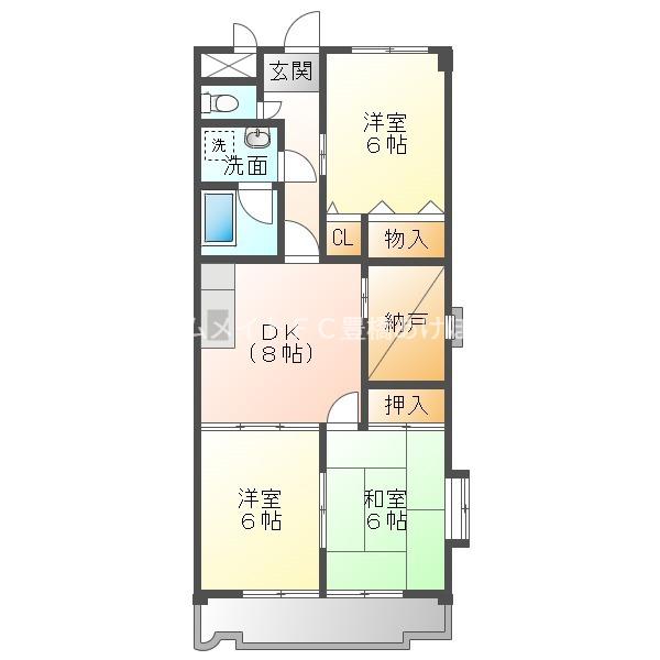 杉浦マンション(3SDK/1階)の間取り写真