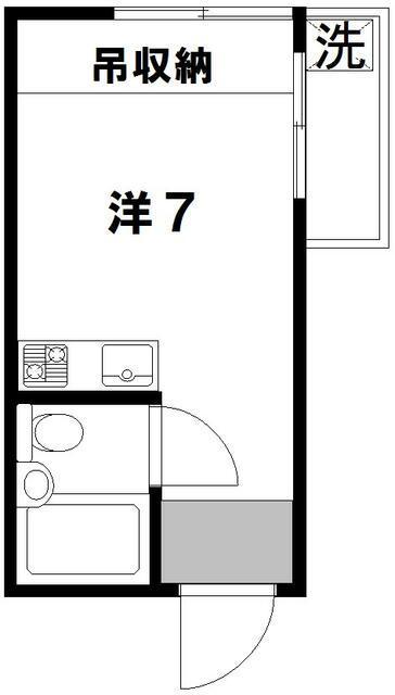 ホワイトハイム(ワンルーム/1階)の間取り写真