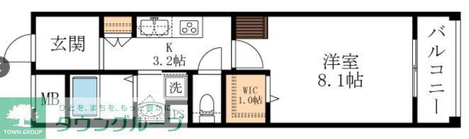 へーベルビルズ元住吉(1K/2階)の間取り写真