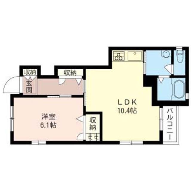 ハイム・ミキB(1LDK/1階)の間取り写真